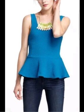 Banana Republic Teal Peplum Tank Top
